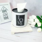 جا دستمال رولی فلزی طرح love